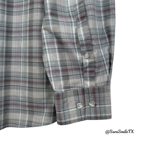 CALVIN KLEIN Plaid Business Casual Long Sleeve Button Down Shirt - Picture 9 of 12
